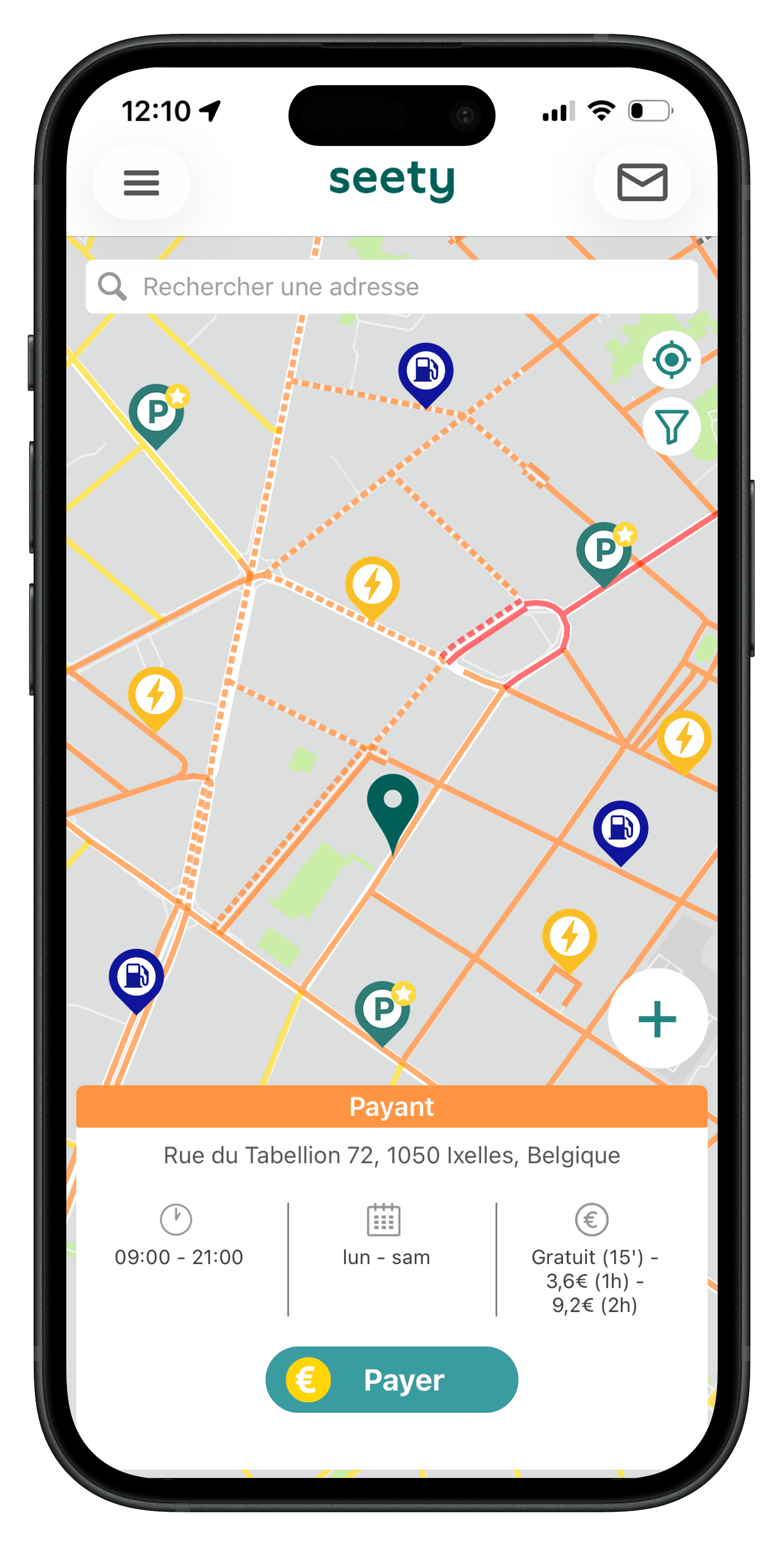 Application Seety affichée sur un smartphone