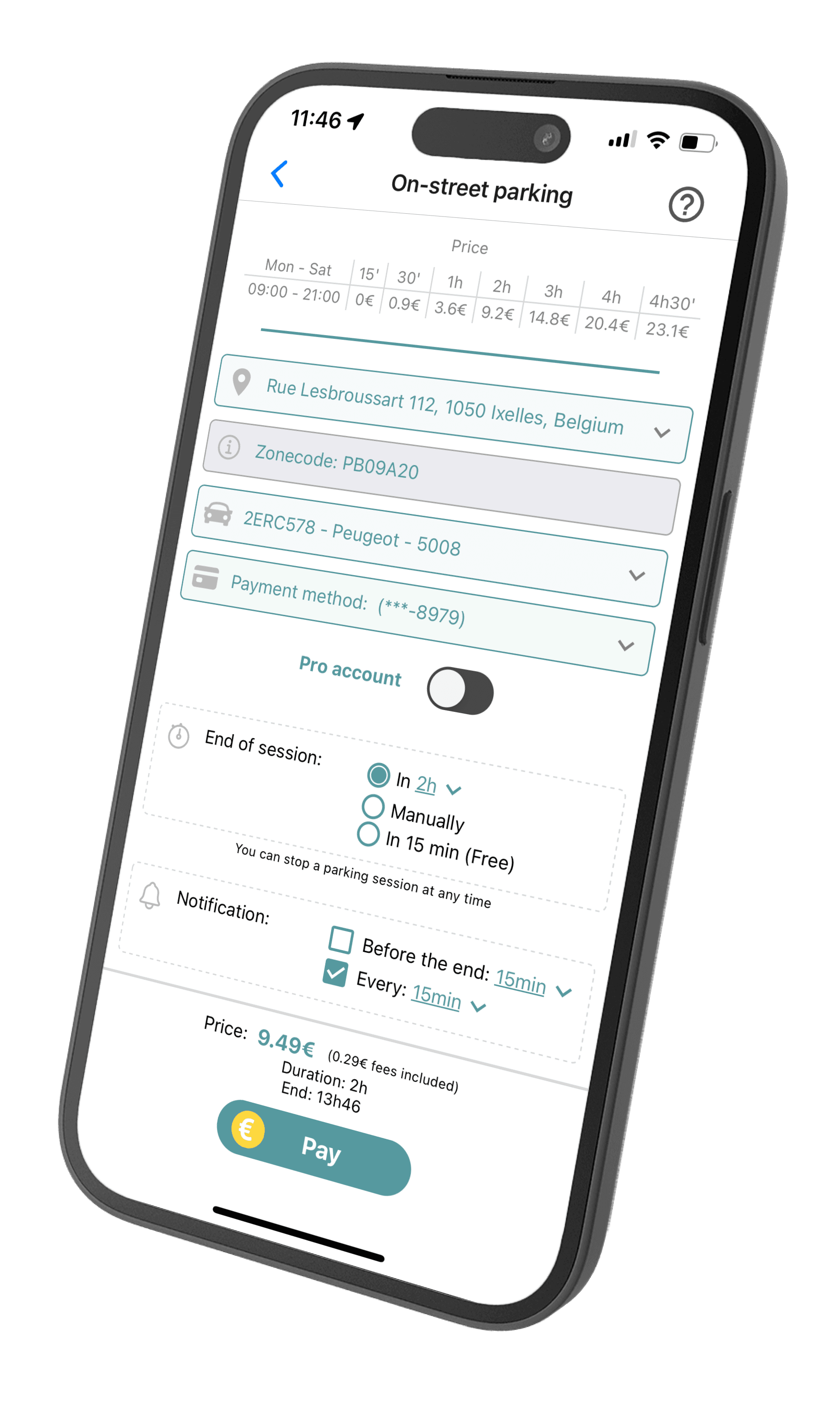 Seety-app weergegeven op een smartphone