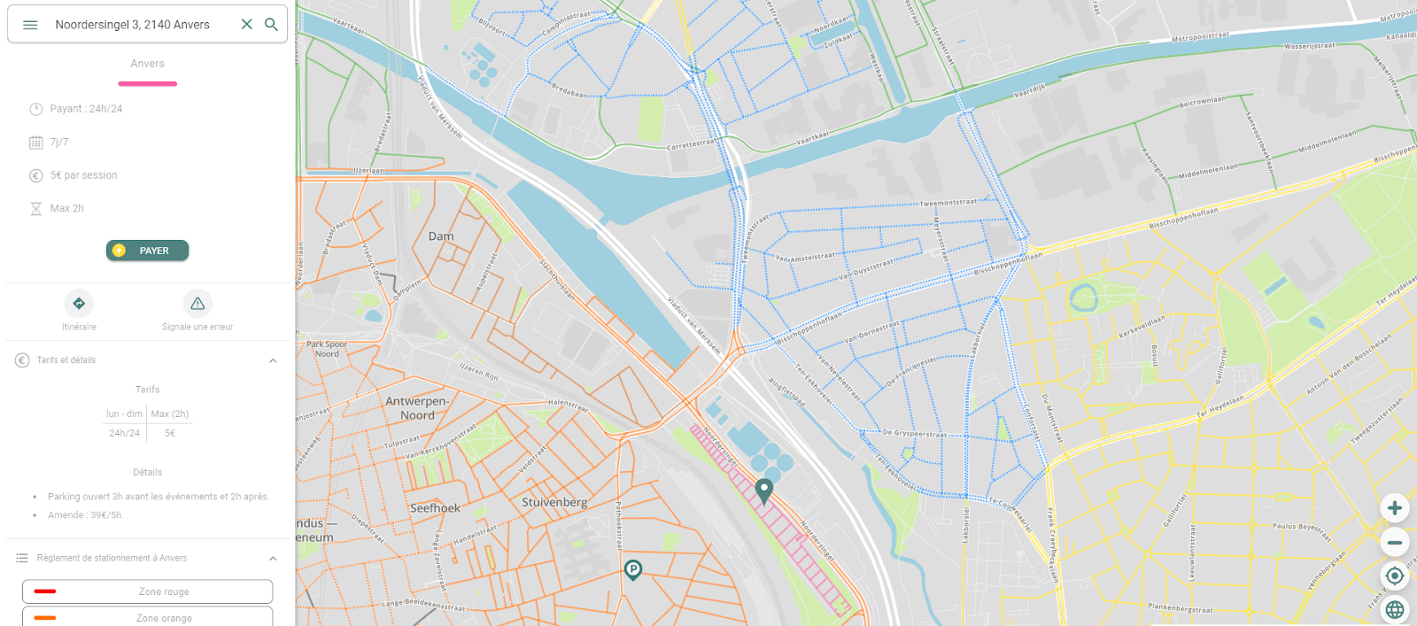 Parking spoor oost map