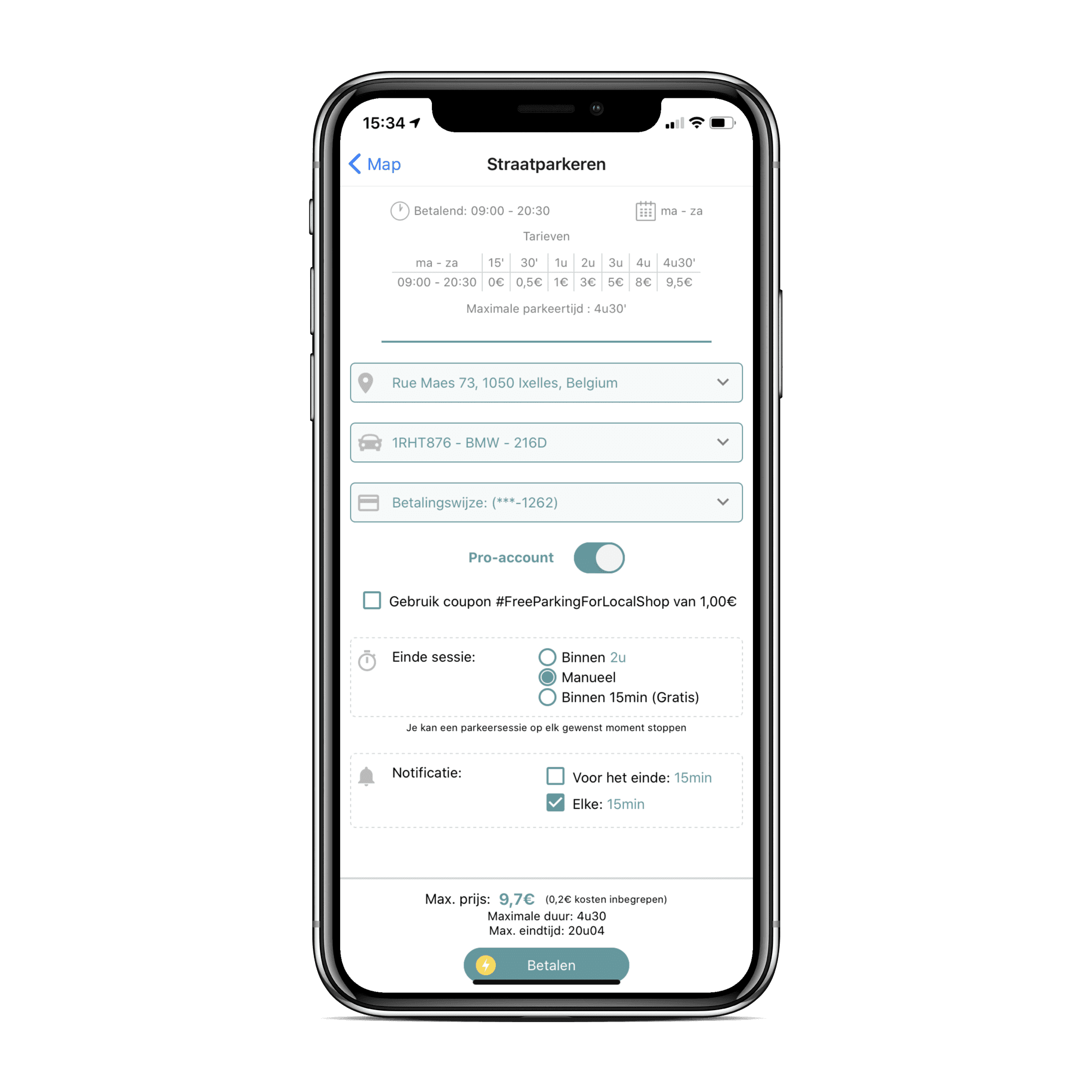 Activeer uw pro sessie