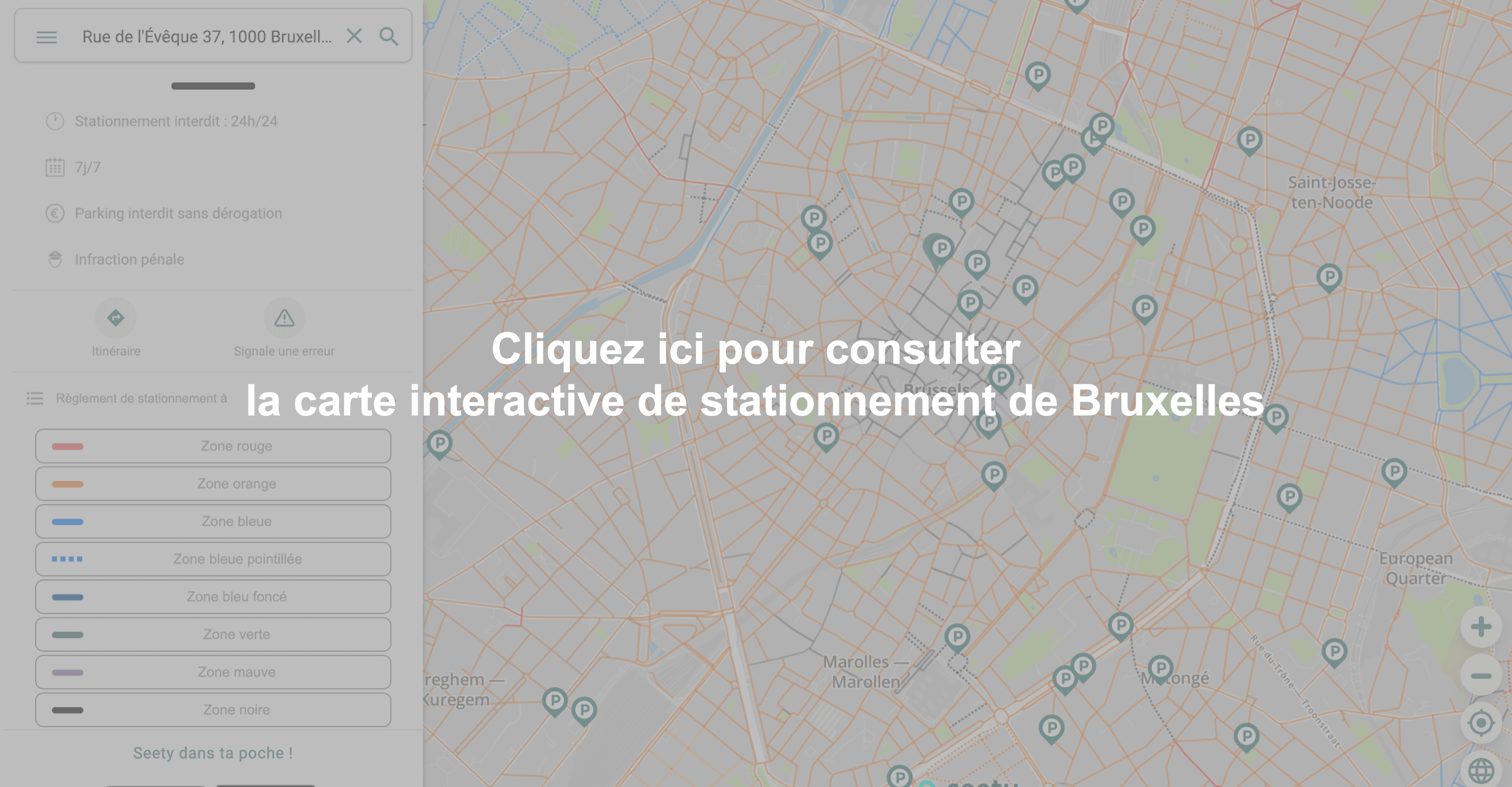 Carte interactive de stationnement à Bruxelles