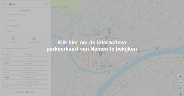 Interactieve parkeerkaart van Namen - Vind gratis of goedkopere parkeerzones gemakkelijk