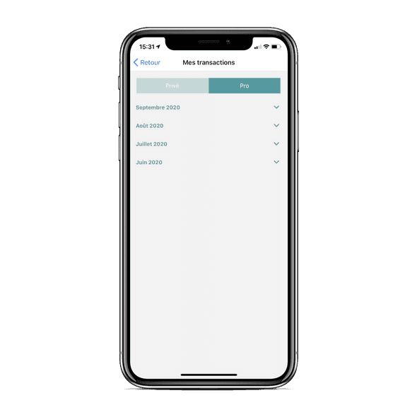Mes factures, dans mes transaction pro