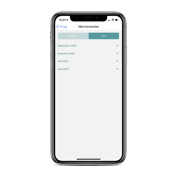 Mijn facturen, in mijn pro transacties