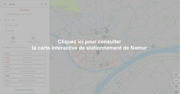 Carte interactive de stationnement à Namur