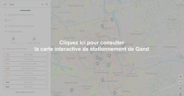 Carte interactive de stationnement à Gand - Sint-Baafskouter