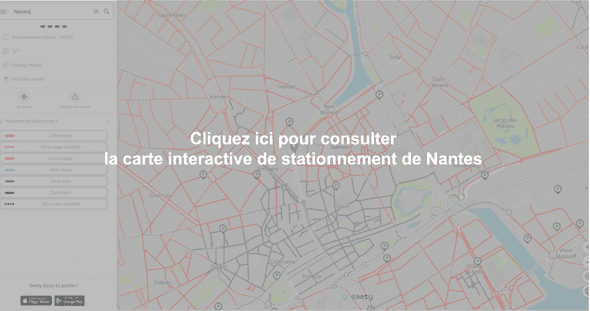 Carte interactive de stationnement à Nantes - Passage Pommeraye et de la Rue Crébillon
