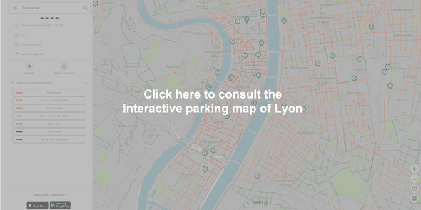 Interactive parking map of Lyon - Part-Dieu train station