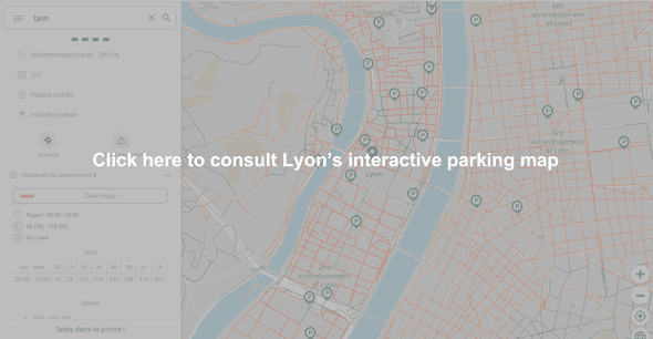 Interactive parking map of Lyon - Vieux Lyon district (montée du Gourguillon)