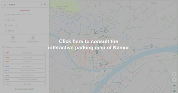 Interactive parking map of Namur - city center
