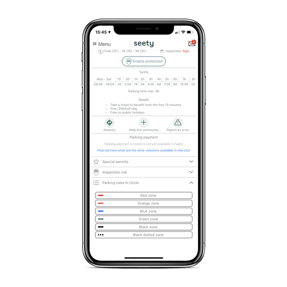 Consult parking information with Seety