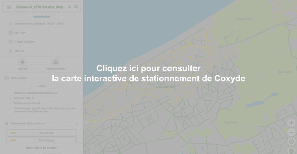 Carte interactive de stationnement à Coxyde