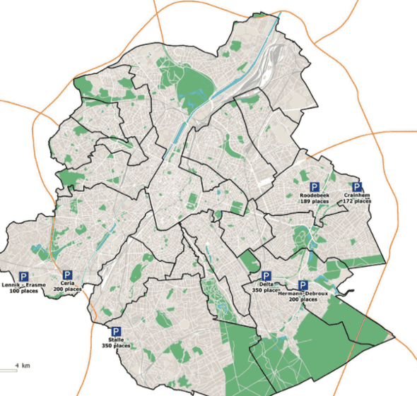 Brussel P&R map