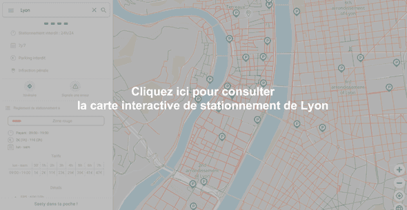 Carte interactive de stationnement à Lyon - Gare Part-Dieu