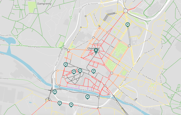 Carte interactive de stationnement à Charleroi