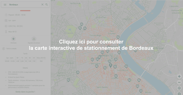 Carte interactive de stationnement à Bordeaux - Les quais